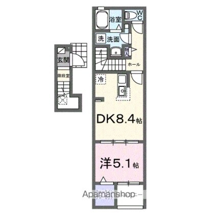 「仮称」古川小泉アパートＣ[1DK/38.81m2]の間取図
