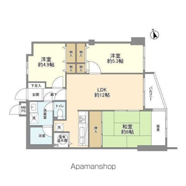 パレ二子玉川[3LDK/66.56m2]の間取図