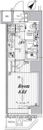 メイクスデザイン門前仲町ＧＲＯＶＥ[1K/25.52m2]の間取図