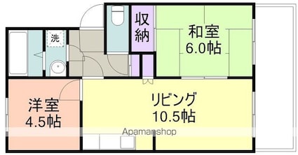 プレジール新在家[2LDK/41.6m2]の間取図
