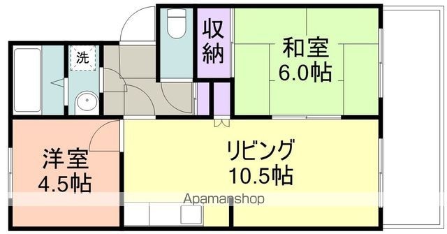 プレジール新在家[2LDK/41.6m2]の間取図
