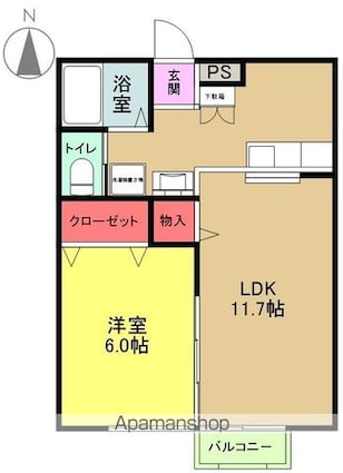 グランＯＮＥ[1LDK/40.56m2]の間取図