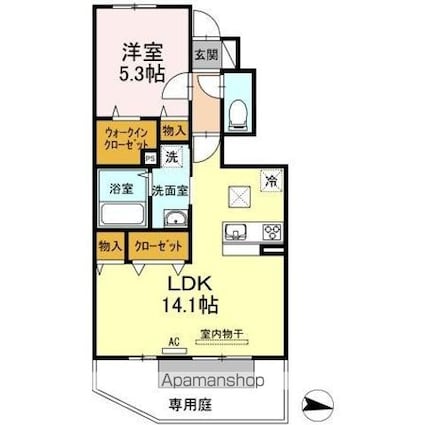 セジュール澄ＩＩ　Ｂ棟[1LDK/48.01m2]の間取図