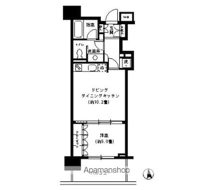 ＫＤＸレジデンス芝公園[1LDK/39.43m2]の間取図