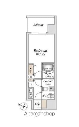 板橋本町ステーションレジデンス[1K/25.23m2]の間取図