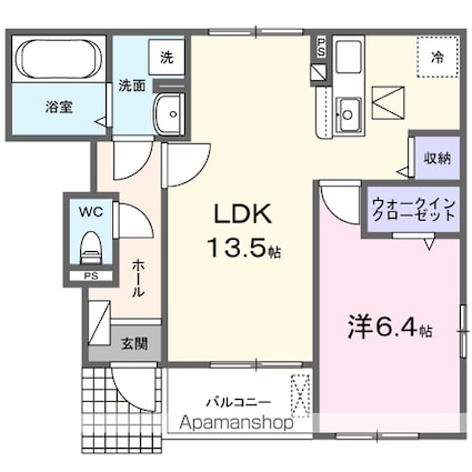 セレニティ　コートⅡ[1LDK/47.41m2]の間取図