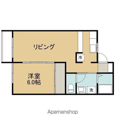 パレスプリーマＢ[1LDK/43.47m2]の間取図