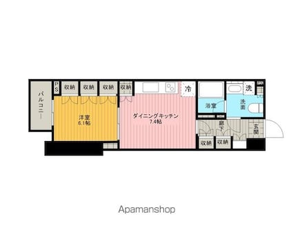パークアクシス東陽町[1DK/38.25m2]の間取図