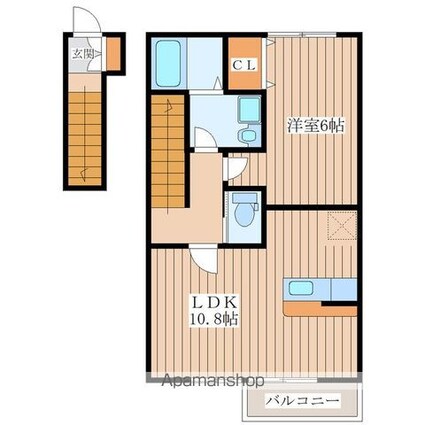 宮城県仙台市青葉区栗生７丁目[1LDK/41.86m2]の間取図