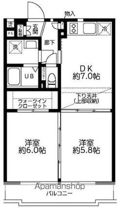 レジディア吉祥寺[2DK/45.05m2]の間取図