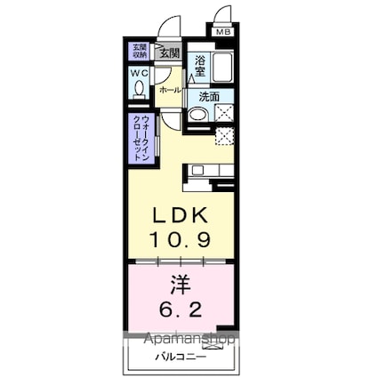 プロムナードⅣ[1LDK/42.06m2]の間取図