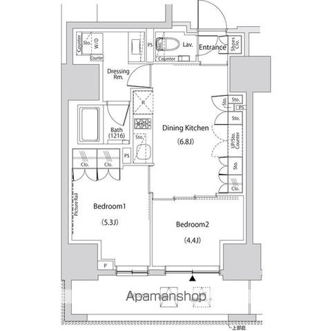 中野区本町のマンションの間取り