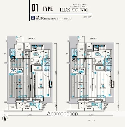 メインステージ元浅草Ⅲ[1LDK/40.1m2]の間取図