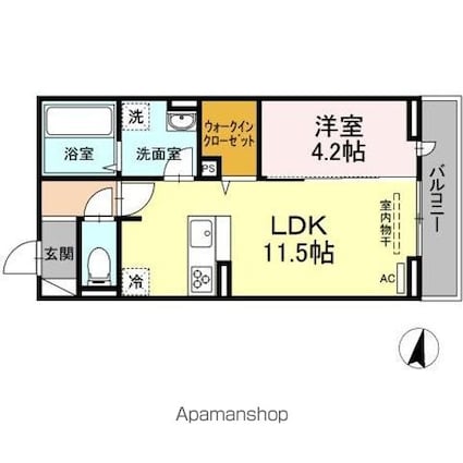 Ｄーｒｏｏｍ城見町[1LDK/40.13m2]の間取図