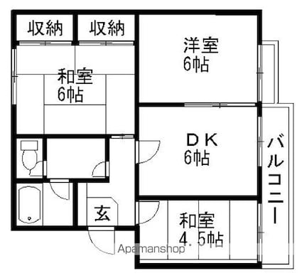 メゾンサンシティー[3DK/50.04m2]の間取図