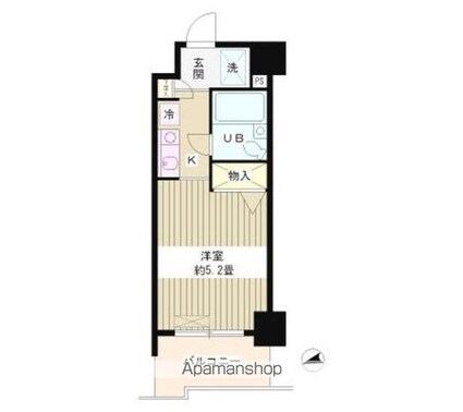 フォレスタ御苑前[1R/16m2]の間取図