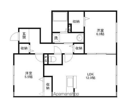 エルエスコート[2LDK/60.3m2]の間取図