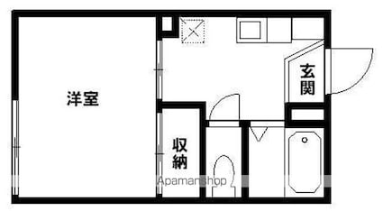 シャンポール・トヨ[1K/24.5m2]の間取図