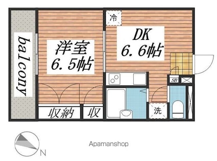 サンヴィレッジシラハタⅢ[1DK/28.98m2]の間取図