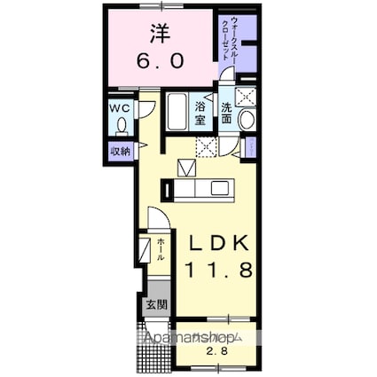 ノース・コアンＢ[1LDK/50.03m2]の間取図