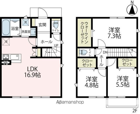 京浜東北・根岸線 磯子駅 徒歩18分 2階建 新築の間取り写真