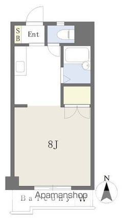 レジデンス矢野[1K/26.28m2]の間取図