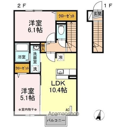 チャンドゥ　Ａ[2LDK/54.05m2]の間取図