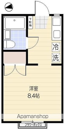 モンシャトー下北[1R/19.83m2]の間取図