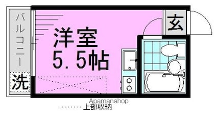 東京都中野区大和町２丁目[1R/14.85m2]の間取図
