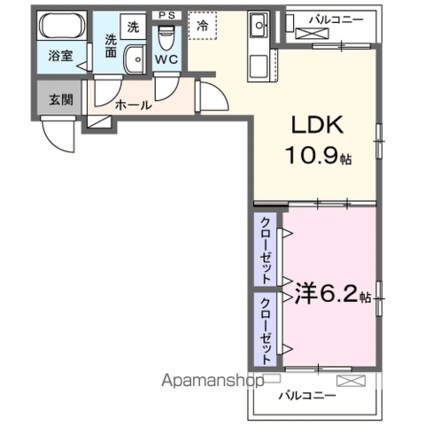 フロイエⅠ[1LDK/41.97m2]の間取図