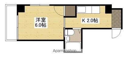 広島県広島市中区舟入中町[1K/17.5m2]の間取図