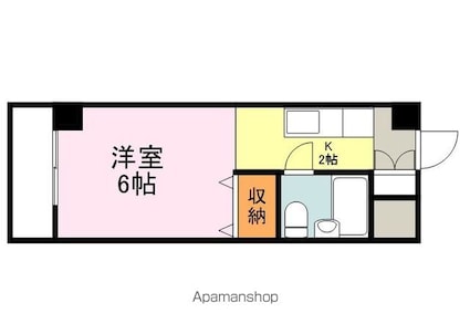 広島県福山市引野町１丁目[1K/16m2]の間取図