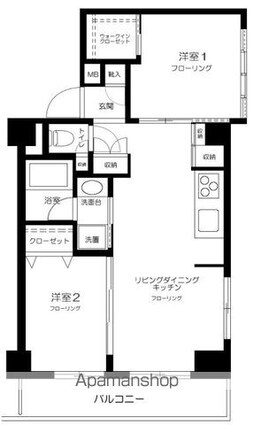 東京都港区白金台３丁目[2LDK/50.42m2]の間取図