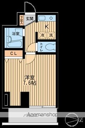ドゥーエ西大島[1K/25.2m2]の間取図