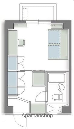 香川県高松市扇町１丁目[1K/22m2]の間取図