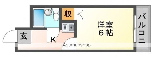 ジャルダン皆賀[1K/17m2]の間取図