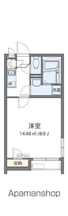 クレイノ花[1K/25.17m2]の間取図