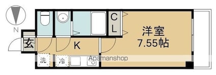 Ｎａｓｉｃ仙台東口[1K/24.87m2]の間取図