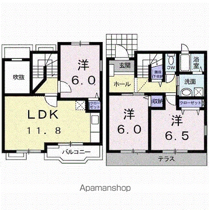 カームリーレジデンスⅠ[3LDK/74.95m2]の間取図