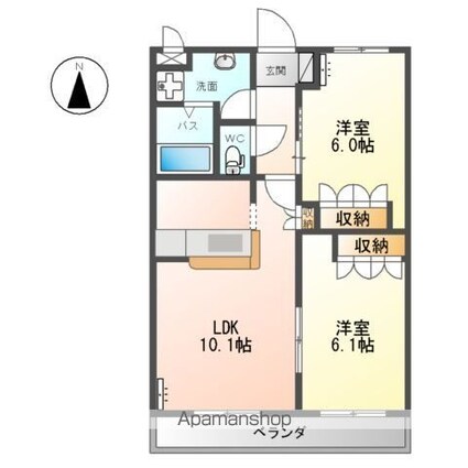 フォル・フリーデ[2LDK/51.66m2]の間取図