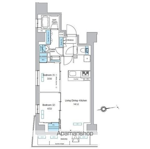 プレディアコート北千住の間取り写真