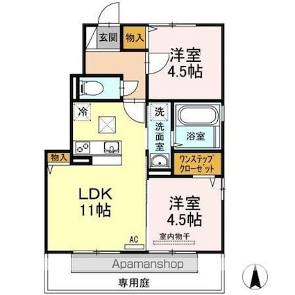 リーバス・Ｅ・イノセント[2LDK/47.79m2]の間取図