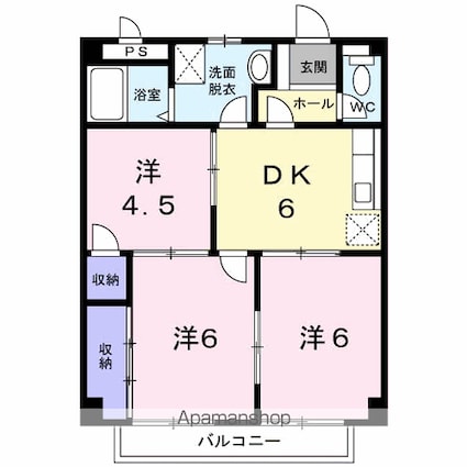 シンシア[3DK/52.17m2]の間取図