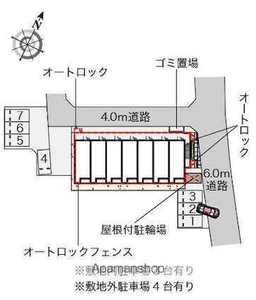 レオネクストカサラソ[1K/25.89m2]の配置図