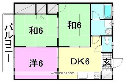 コーポマツイ[3DK/52.2m2]の間取図