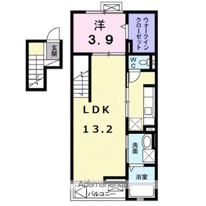 アイ　曙[1LDK/44.78m2]の間取図