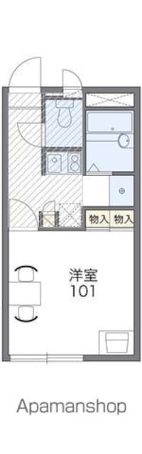 レオパレスＷｉｌｌ　竹原[1K/20.28m2]の間取図