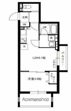 東京都豊島区池袋本町３丁目[1LDK/34.04m2]の間取図