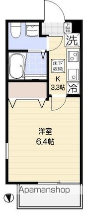 サンティアラ[1K/20.33m2]の間取図