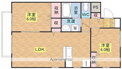 プレシャス[2LDK/57.72m2]の間取図